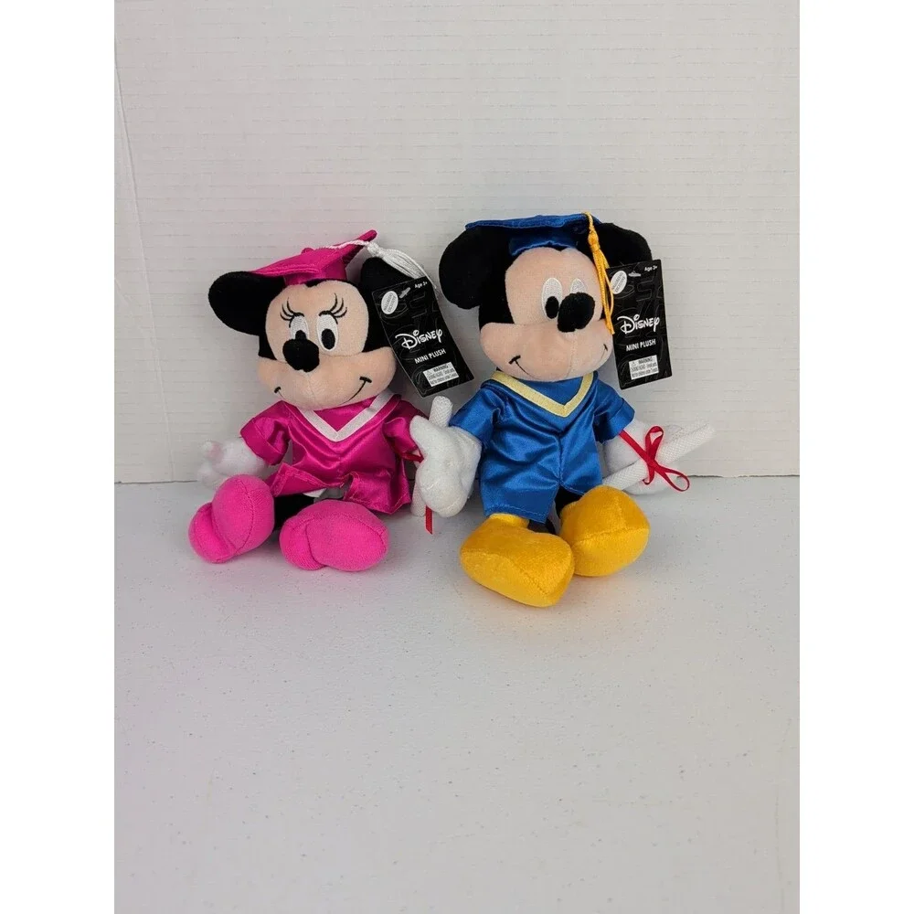 NWT Disney Mickey Mouse & Minnie Mouse  graduation 8.5” plush